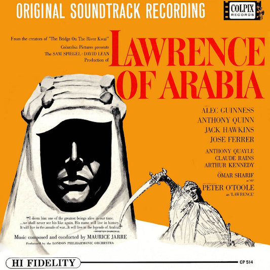 Maurice Jarre With London Philharmonic Orchestra : Original Soundtrack Recording:  Lawrence Of Arabia (LP, Album, Mono)