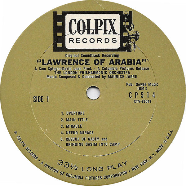 Maurice Jarre With London Philharmonic Orchestra : Original Soundtrack Recording:  Lawrence Of Arabia (LP, Album, Mono)