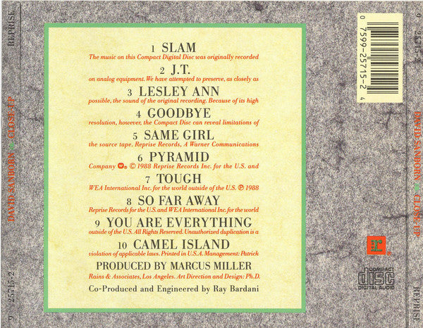 David Sanborn : Close-Up (CD, Album)