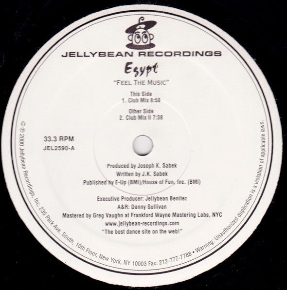 Egypt : Feel The Music (12")
