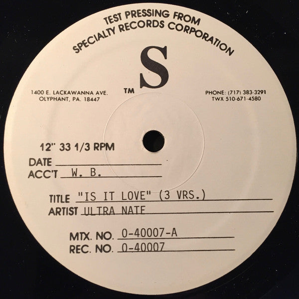Ultra Naté : Is It Love? / Scandal (12", TP)