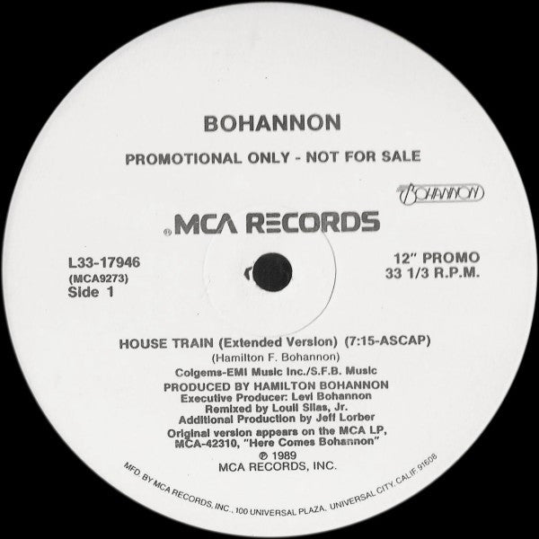 Hamilton Bohannon : House Train (12", Single, Promo)