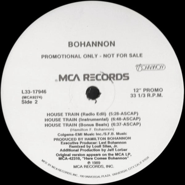 Hamilton Bohannon : House Train (12", Single, Promo)