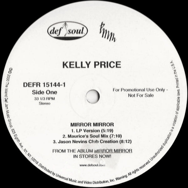 Kelly Price : Mirror Mirror (Dance Mixes) (12", Promo)