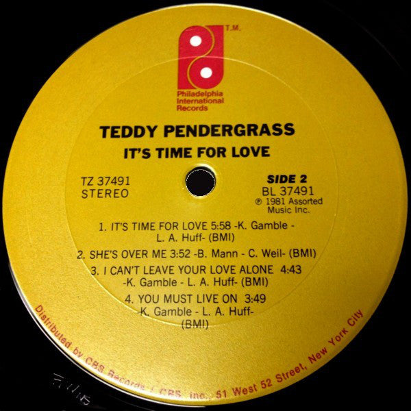 Teddy Pendergrass : It's Time For Love (LP, Album, Pit)