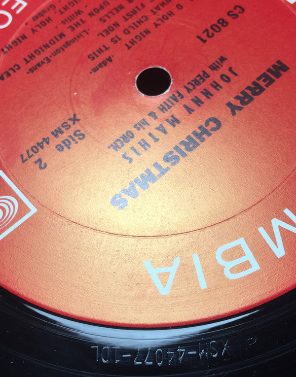 Johnny Mathis With Percy Faith & His Orchestra : Merry Christmas (LP, Album, RE)