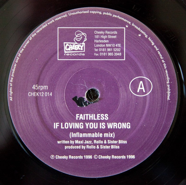 Faithless : If Lovin' You Is Wrong / Salva Mea (96 Mix) (12")