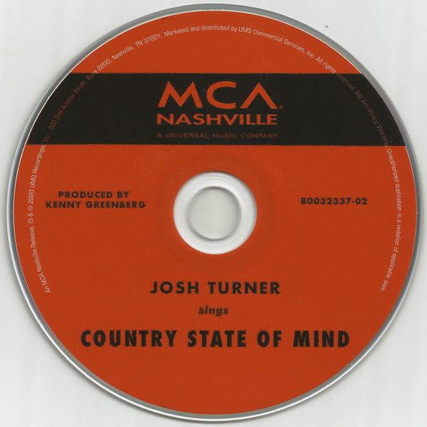 Josh Turner (2) : Country State Of Mind (CD, Album)