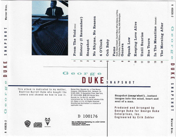 George Duke : Snapshot (CD, Club)
