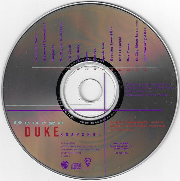 George Duke : Snapshot (CD, Club)