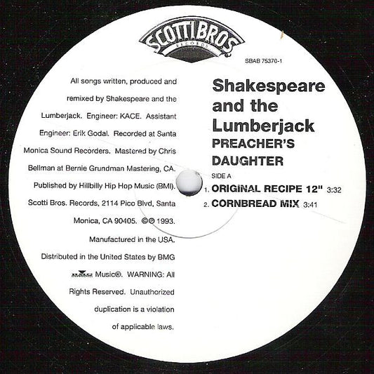 Shakespeare And The Lumberjack : Preacher's Daughter (12", Promo)