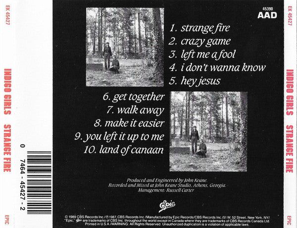 Indigo Girls : Strange Fire (CD, Album)