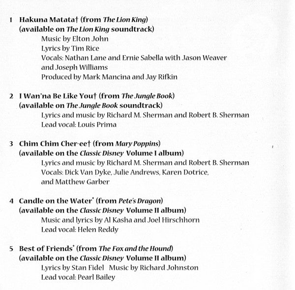 Various : Disney's Buddy Songs, Volume 1 (CD, Comp)