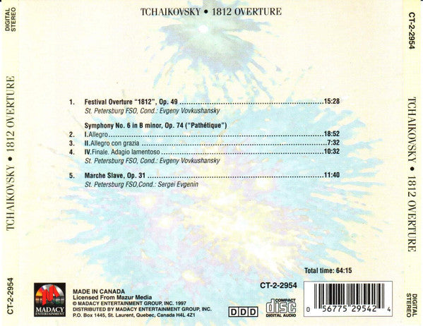 Pyotr Ilyich Tchaikovsky, St. Petersburg Festival Symphony Orchestra : Tchaikovsky: 1812 Overture (CD, Comp)