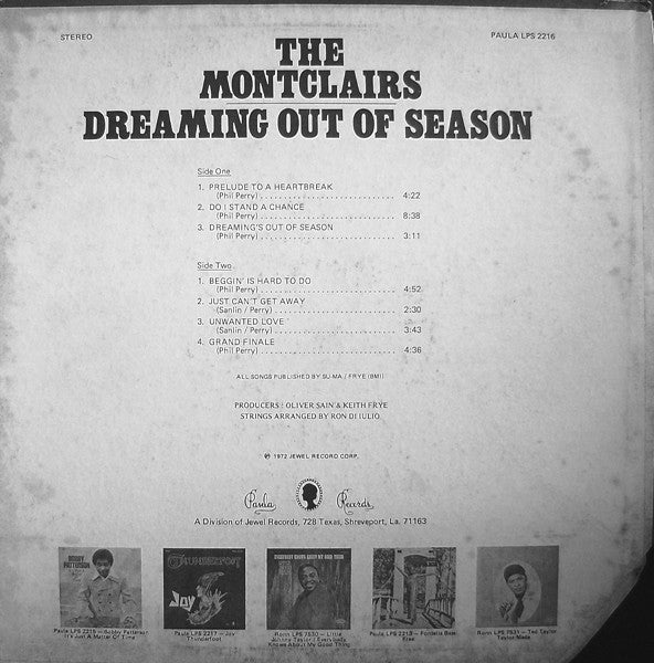 The Montclairs : Dreaming Out Of Season (LP, Album)
