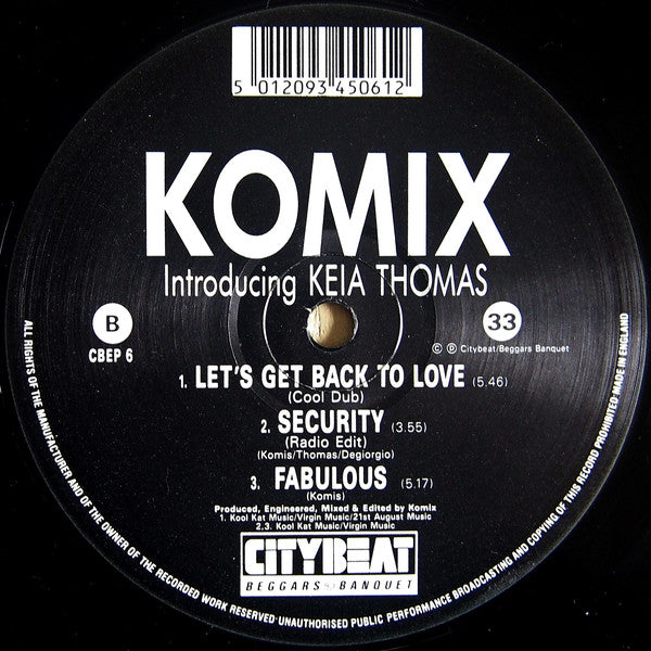 Komix Introducing Keia Thomas : Let's Get Back To Love (12", EP)
