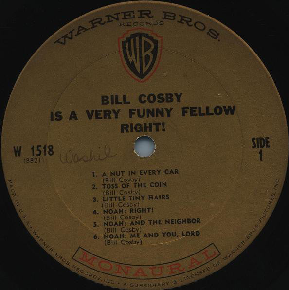 Bill Cosby : Bill Cosby Is A Very Funny Fellow Right! (LP, Album, Mono)