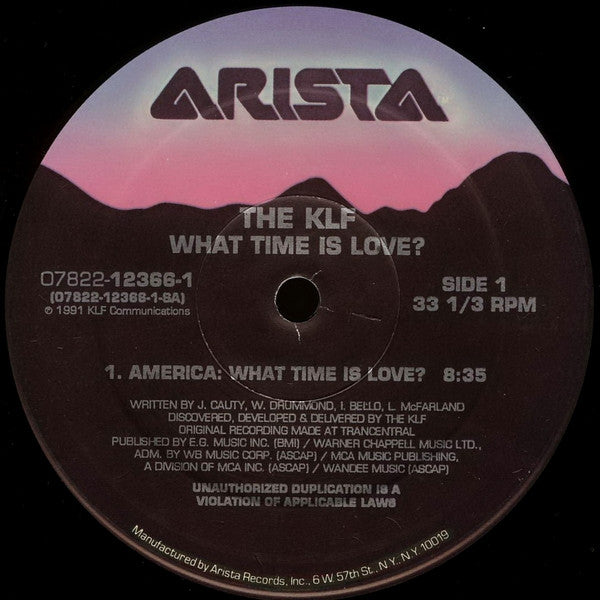 The KLF : What Time Is Love? (12")