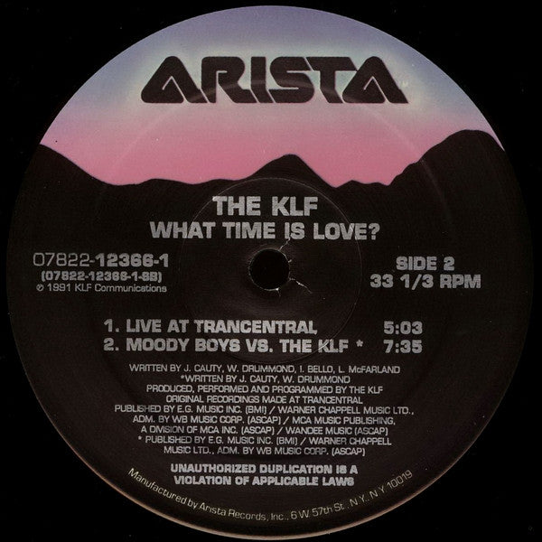 The KLF : What Time Is Love? (12")