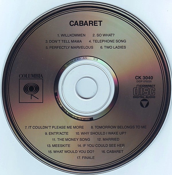 Harold Prince In Association With Ruth Mitchell Presents The New Musical Starring Jill Haworth, Jack Gilford, Bert Convy And Lotte Lenya : Cabaret - Original Broadway Cast (CD, Album, RE)