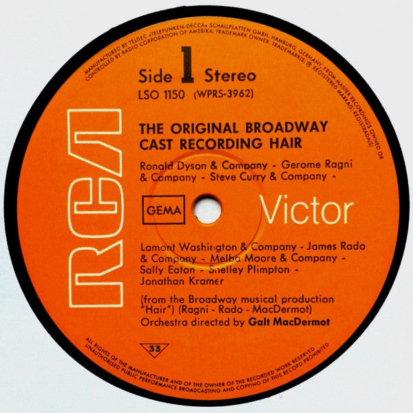 Various : Hair - The Original Broadway Cast Recording (LP, Album, RE)