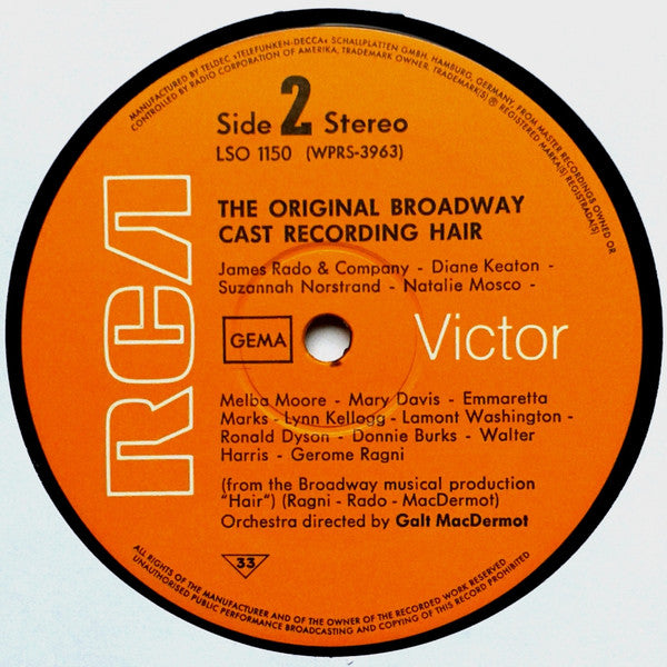 Various : Hair - The Original Broadway Cast Recording (LP, Album, RE)