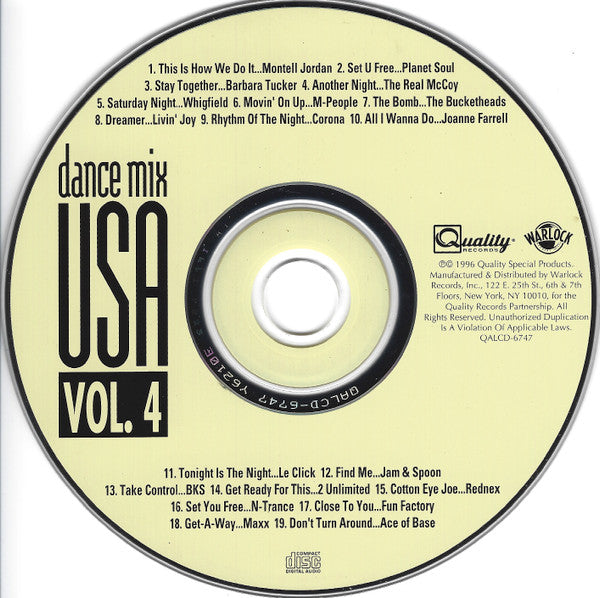 Various : Dance Mix USA Vol. 4 (CD, Comp, P/Mixed)