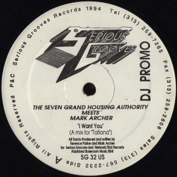 Seven Grand Housing Authority Meets Mark Archer : I Want You (12", Promo)