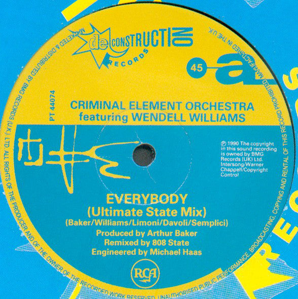 Criminal Element Orchestra : Everybody (Ultimate State Mix) (12")
