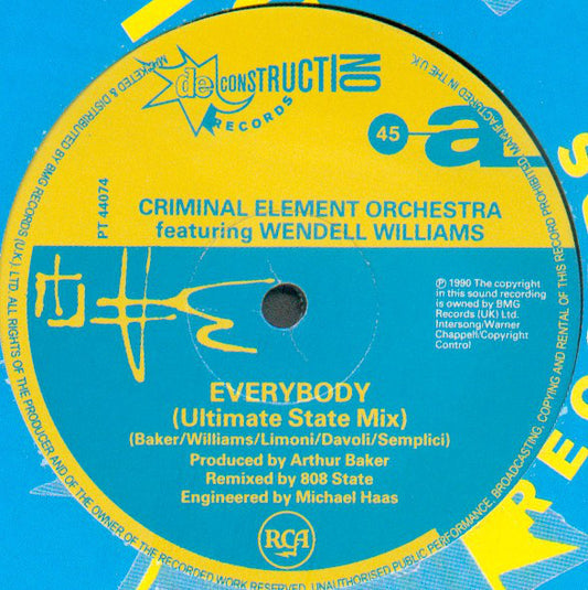 Criminal Element Orchestra : Everybody (Ultimate State Mix) (12")