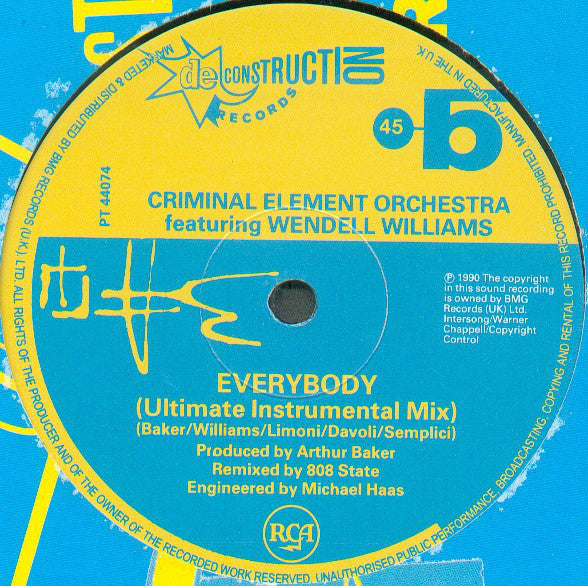 Criminal Element Orchestra : Everybody (Ultimate State Mix) (12")