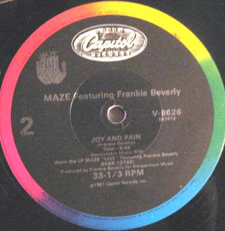 Maze Featuring Frankie Beverly : Back In Stride / Joy And Pain (Live) (12")