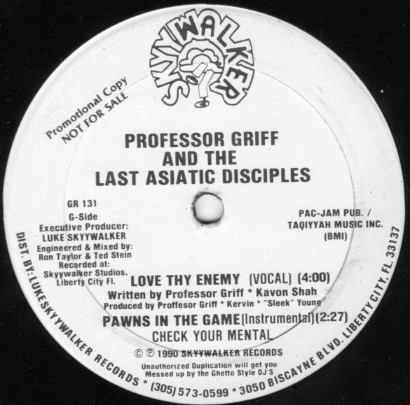 Professor Griff And The Last Asiatic Disciples : Pawns In The Game (12", Promo)