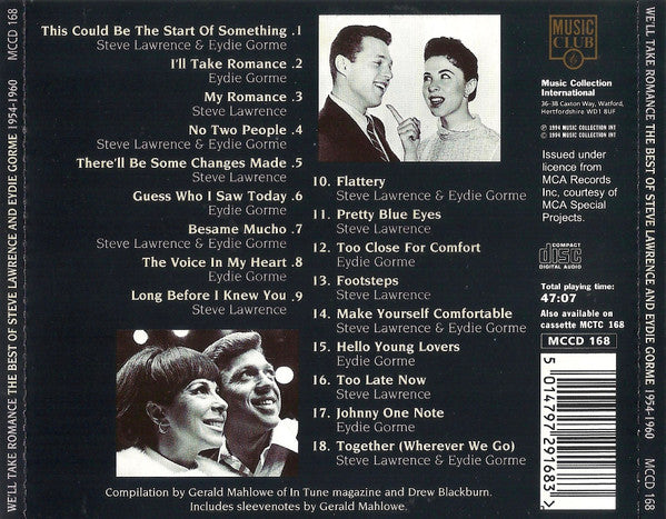 Steve & Eydie : We'll Take Romance (The Best Of Steve Lawrence And Eydie Gorme 1954-1960) (CD, Comp)