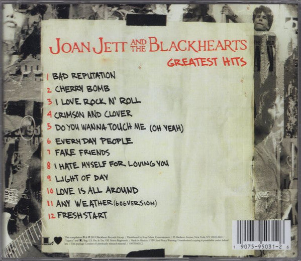 Joan Jett And The Blackhearts* : Greatest Hits (CD, Comp, RE)