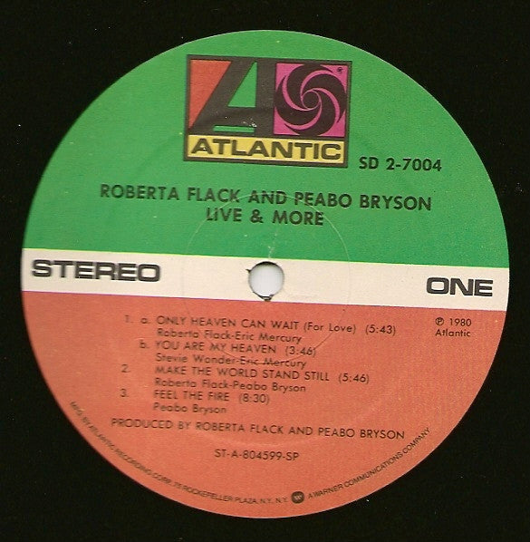 Roberta Flack And Peabo Bryson : Live & More (2xLP, Album, SP )