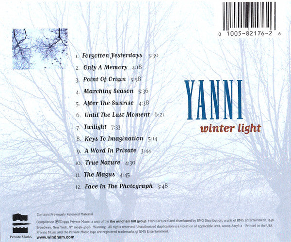 Yanni (2) : Winter Light (CD, Comp)