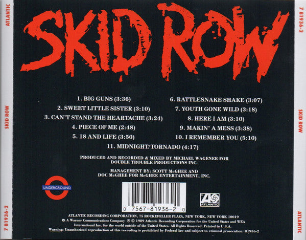 Skid Row : Skid Row (CD, Album, RP)