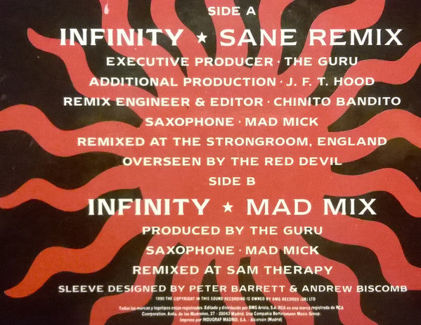Guru Josh : Infinity (The Remix) (12", Maxi)