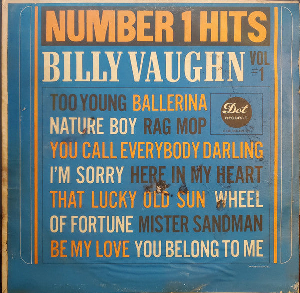 Billy Vaughn : Number 1 Hits, Vol. 1 (LP, Mono)