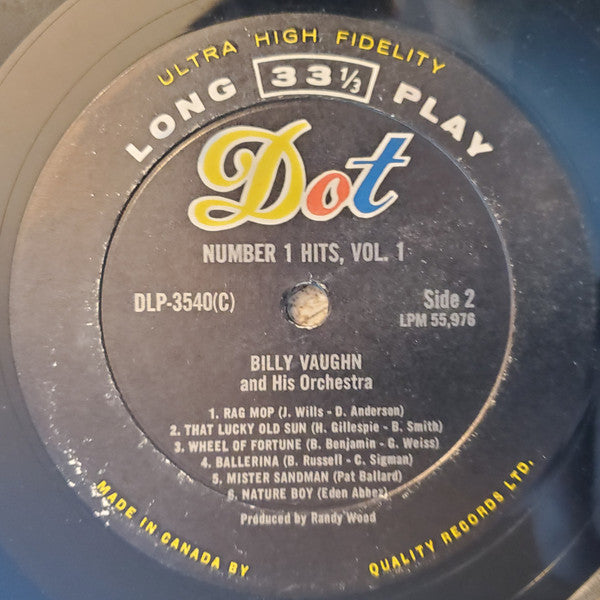 Billy Vaughn : Number 1 Hits, Vol. 1 (LP, Mono)