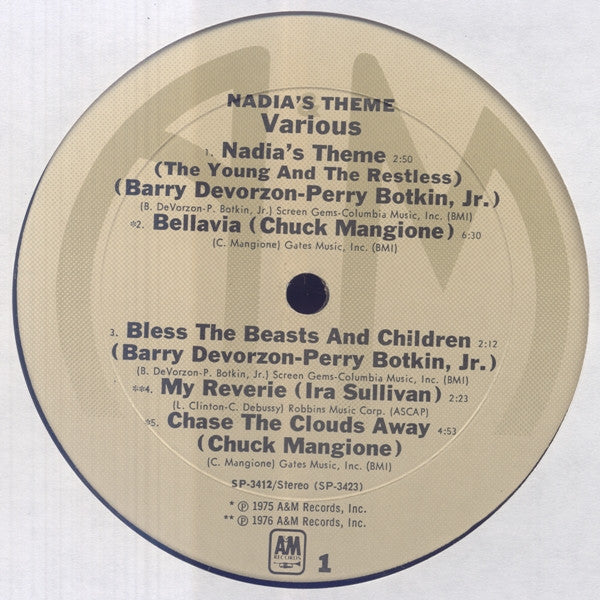 Various : Nadia's Theme (The Young And The Restless) (LP, Comp, Mon)