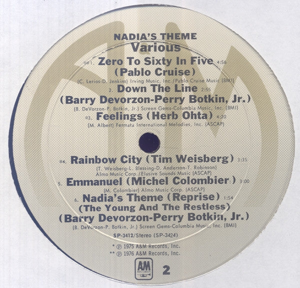 Various : Nadia's Theme (The Young And The Restless) (LP, Comp, Mon)