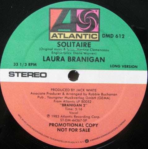 Laura Branigan : Solitaire (12", Promo)