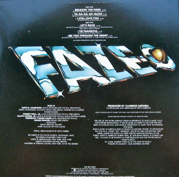 Faze-O : Breakin' The Funk (LP, Album, PR)