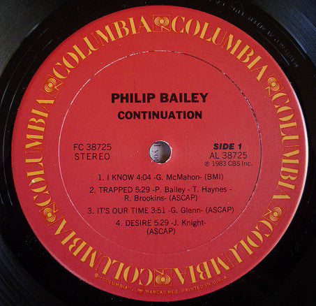 Philip Bailey : Continuation (LP, Album, Car)