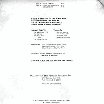 Defiant Giants : Rise! Black Man Rise! (12")