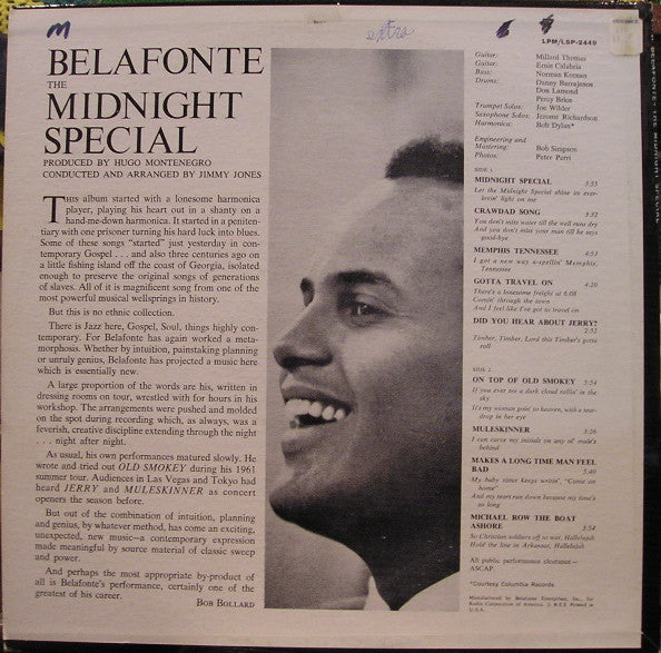 Harry Belafonte : The Midnight Special (LP, Album, Mono, Ter)