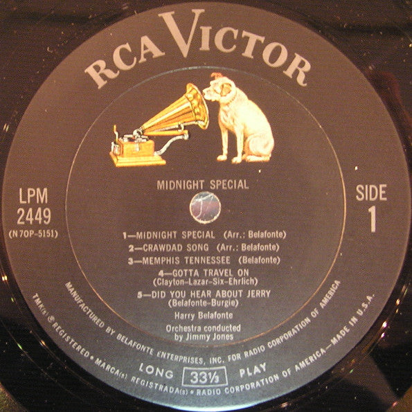Harry Belafonte : The Midnight Special (LP, Album, Mono, Ter)