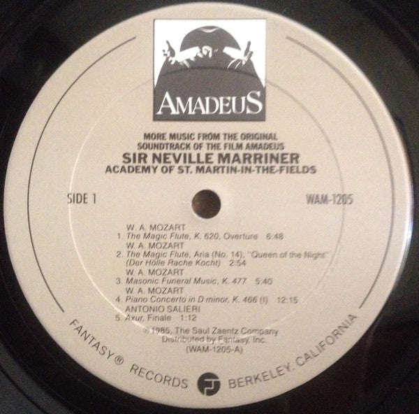 Sir Neville Marriner, The Academy Of St. Martin-in-the-Fields : Amadeus (More Music From The Original Soundtrack Of The Film) (LP, Album, Gat)